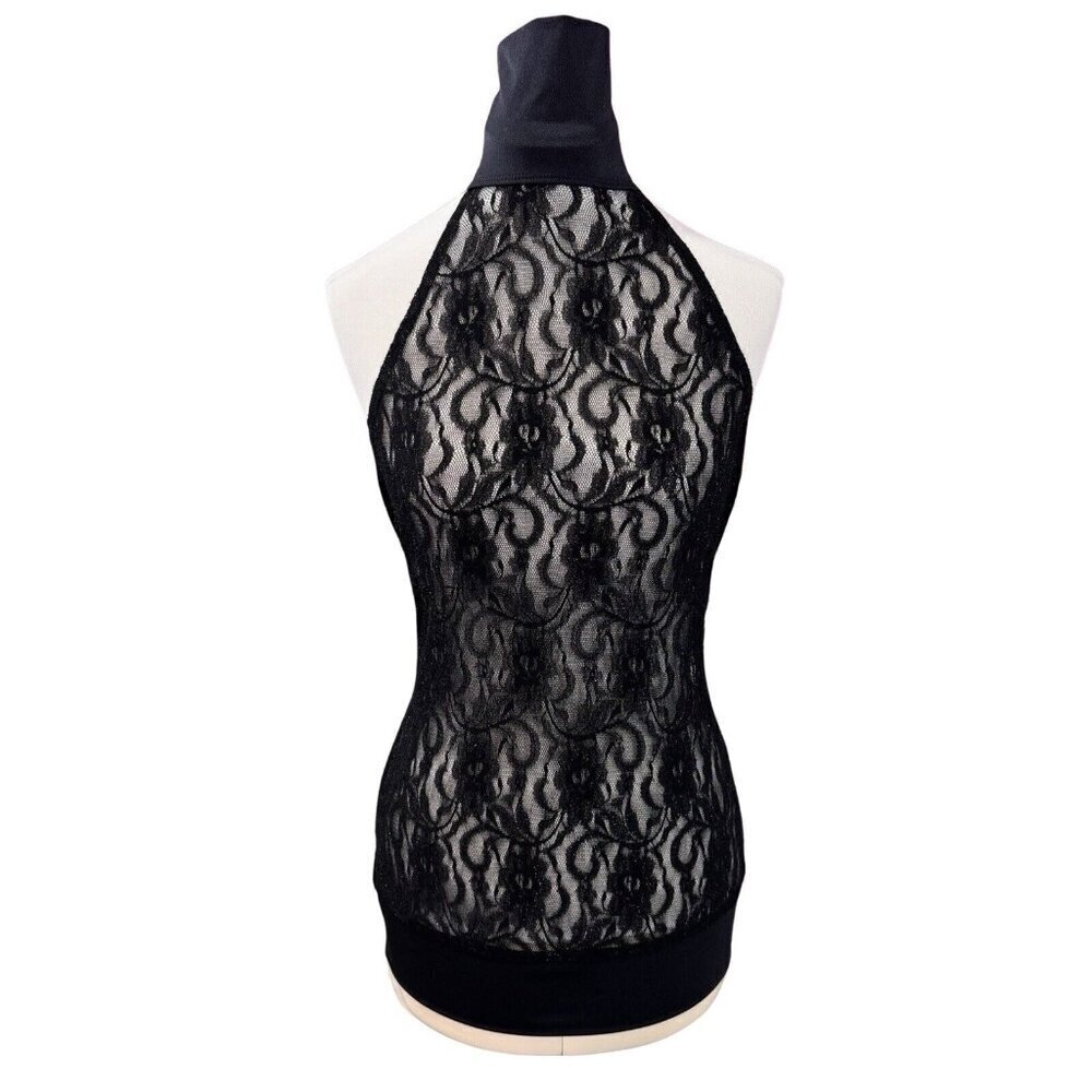 ALEXANDRA Dance Costume Blouson‎ Tunic Top Textured Black Lace Adult XS Backless